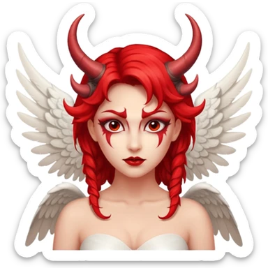 An angel who turns into a she devil sticker