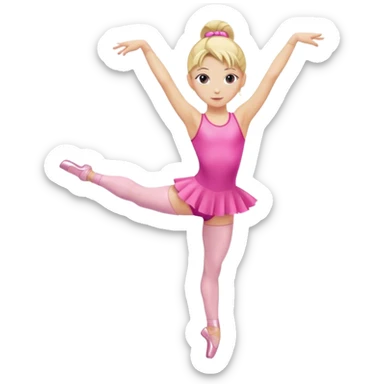Pink dancer-gymnast with blonde hair (kids) sticker