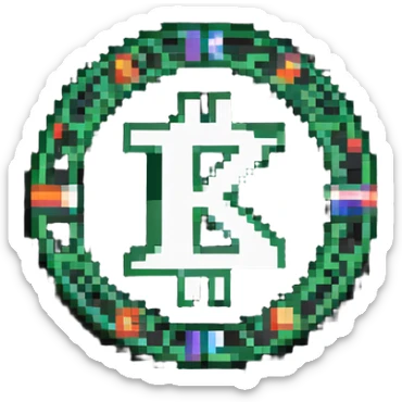 Kaspa crypto coin with K symbol sticker
