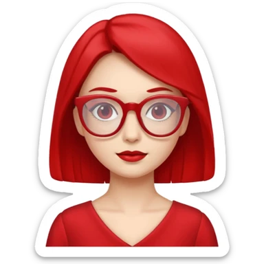 red glasses and red dressed woman sticker