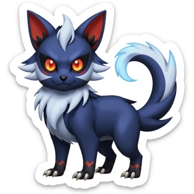 Noibat-Absol-Nargacuga-Zorua-Torracat-fusion-Fakemon-Pokémon-creature  sticker