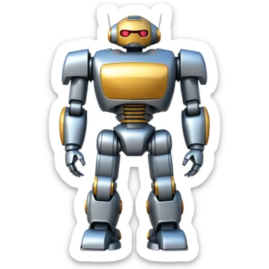 A giant robot standing heroically sticker