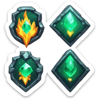 Pixel Battle Badge Winter Cold Diamond Obsidian Emerald Flame Shiny Glow Reward Legendary Unique Epic Mystery sticker