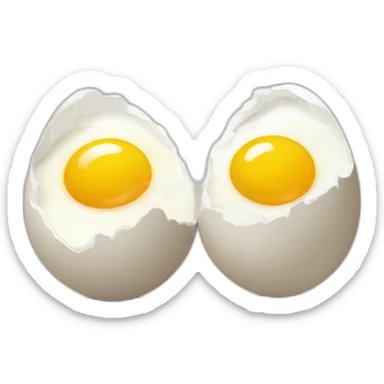two broken eggs in a puddle of egg-white with a yellow yolk in it sticker