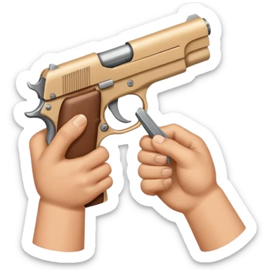 Two hands besides eachother doing pistol sticker