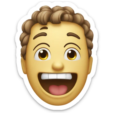 Happy face but also stressed sticker