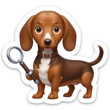 Dachshund dog Holding rpg sticker