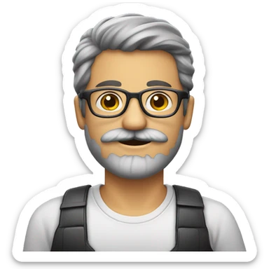 homem careca com bigode e oculos sticker