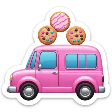 Pink bakery delivery car cookies cute car sticker