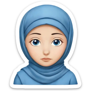 Turkish beautiful finish Konya girl blue eyes with hijab and islamic dress and Sleepy Face sticker