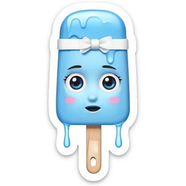 monochrome popsicle with eyes and headband sticker
