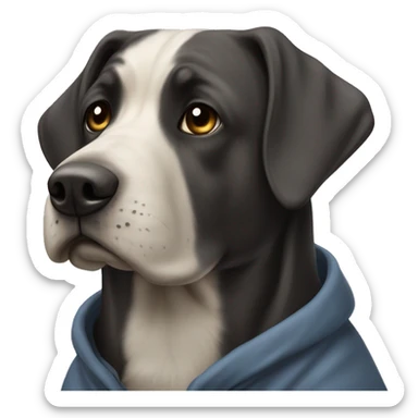 Un gros chien avec un manteau noir de mafi sticker