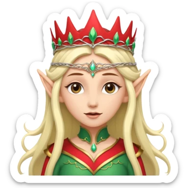 elf woman wearing tiara sticker
