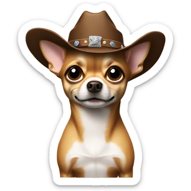 chihuahua wearing a cowboy hat sticker
