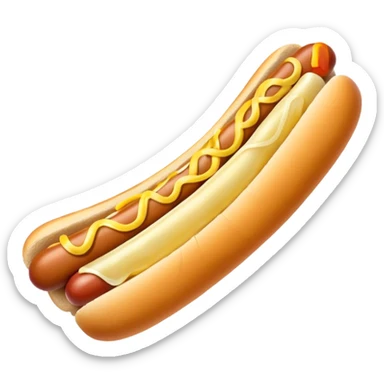 Hot dog with long white onions and spicy mustard on top sticker
