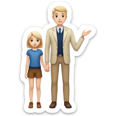 Tall guy next to short girl up to his hips sticker