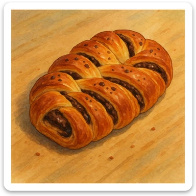 chocolate plait pastry sticker