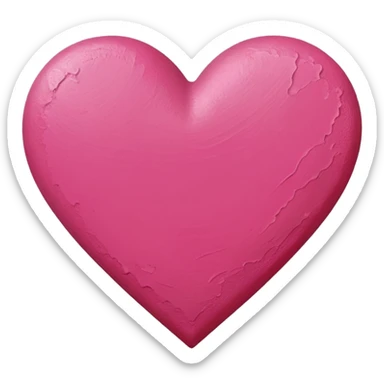 pink heart on canvas paint  sticker