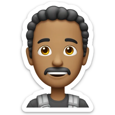 Chico con rulos y una pala sticker
