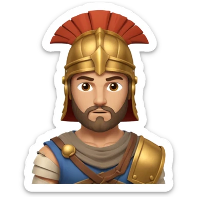 crea a un guerrero griego estoico, muy musculoso 3d, realista sticker