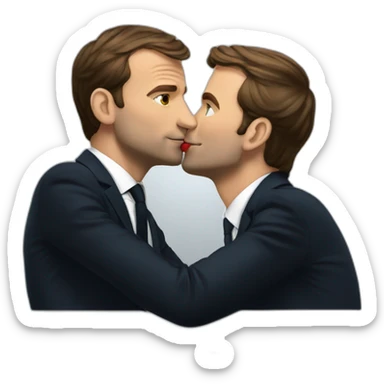 Macron sending a kiss sticker