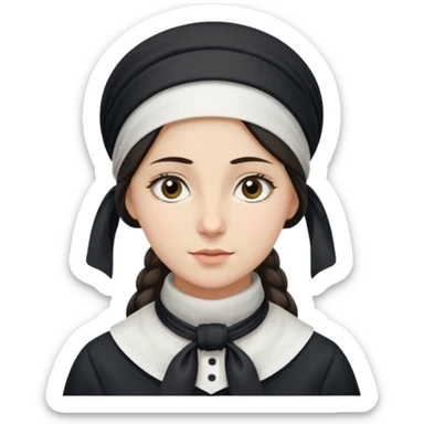 orthodox jewish woman with kerchief tied by neck circa. 1890 make into pretty young sticker