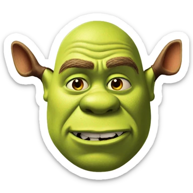 Shrek with steam coming out of ears sticker