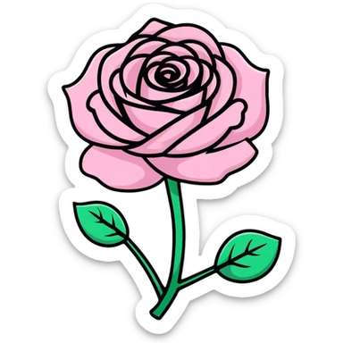 pink rose with glitter sticker