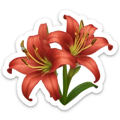 red lilies  sticker