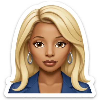 Mary J Blige with long blonde hair sticker