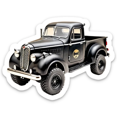 1:10 off-road lcg smoking Basher Wednesday Adam’s CatWoman’s 1954 blackened tarnished hotrod jaguar extended cab rc pickup (extra wide low-profile pin tires without fenders) sticker