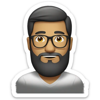 filipino man with beard and glasses sticker