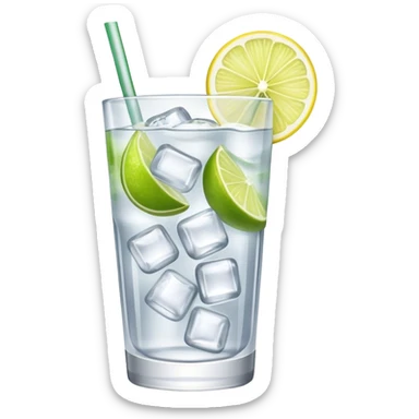 Vodka soda with a lemon and lime sticker