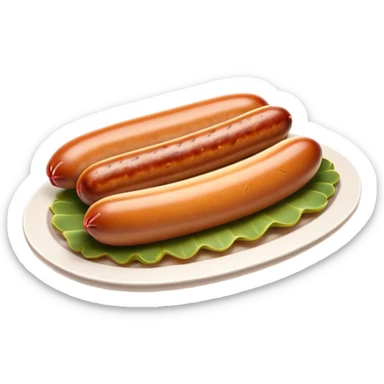 Cinematic Realistic Bratwurst Dish Emoji, showcasing a succulent, grilled sausage with a crispy exterior rendered with lifelike detail and warm, dynamic lighting. sticker