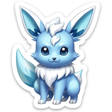 Shiny-Eeveelution-Cute-Fakemon-Ice-Pokémon-fusion full body sticker