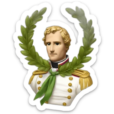 Laurel wreath napoleon golden statue sticker