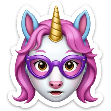 unicorn face mask scout girl sticker