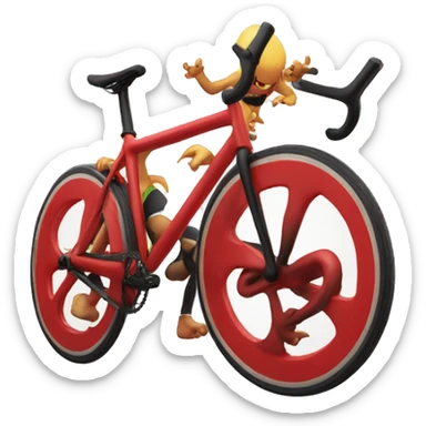 demon on red fixed gear bicycle sticker