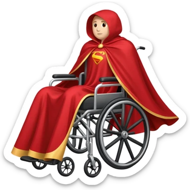 Back of wheelchair with a cape attached  sticker