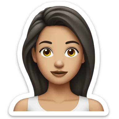 brunette girl with eyelashes  sticker