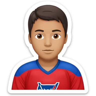 Hockey player in red and blue sticker