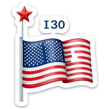 American Flag with the words "I-130" approved sticker