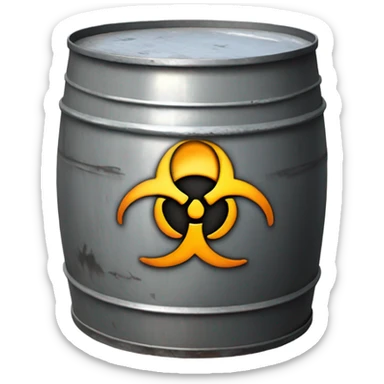 Biohazard symbol on a metal barrel sticker