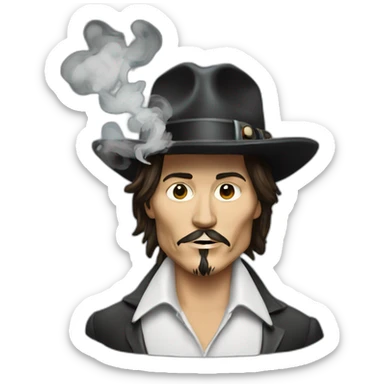 johnny depp with smoke sticker