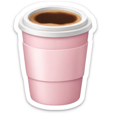 pastel pink coffee sticker