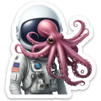 Alien Octopus with astronaut sticker