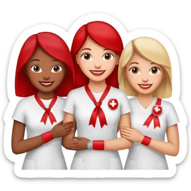 Four women promoting blood donation sticker