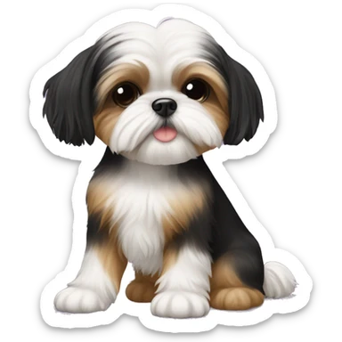 black and tan shih tzu maltese girlie mix sticker