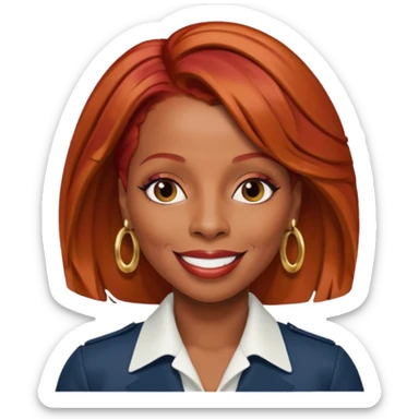 Mary J Blige with red hair sticker