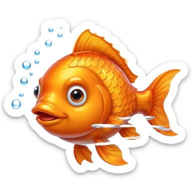 Firefighter goldfish with mustache sticker